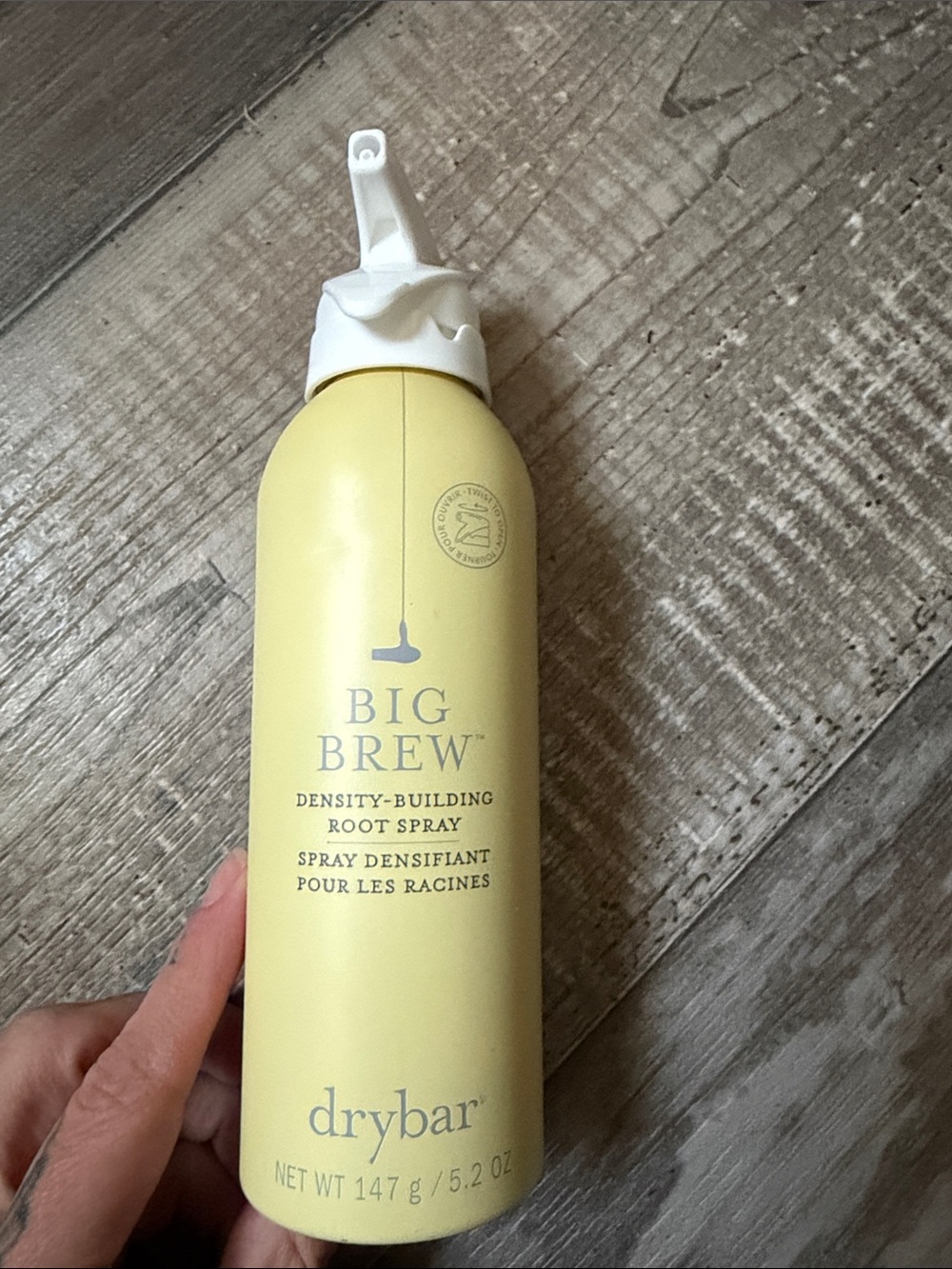 Drybar Big Brew Density-Building Root Spray in pale yellow